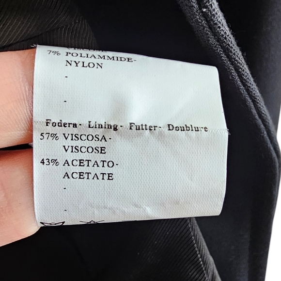 Teresa Tardia Wool Blend Black Belted Midi Fit and Flare Jacket - Picture 13 of 15